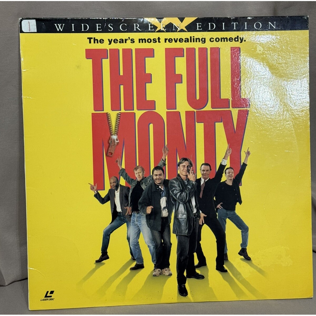 The Full Monty LaserDisc sleeve with a WIDESCREEN EDITION banner printed across the top